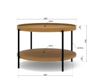 Coffee table PUFFIN round 84 cm, walnut