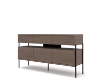 Комод PUFFIN 154 см, три ящика и три дверцы, холодный коричневый Комод PUFFIN 154 см, три ящика и три дверцы, холодный коричневый