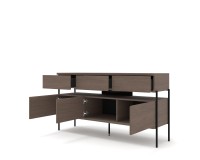 Комод PUFFIN 154 см, три ящика и три дверцы, холодный коричневый Комод PUFFIN 154 см, три ящика и три дверцы, холодный коричневый