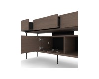 Комод PUFFIN 154 см, три ящика и три дверцы, холодный коричневый Комод PUFFIN 154 см, три ящика и три дверцы, холодный коричневый