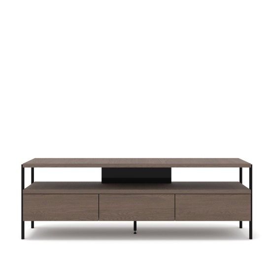 TV unit PUFFIN 154 cm, three drawers, cool brown