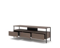 TV unit PUFFIN 154 cm, three drawers, cool brown