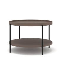 Coffee table PUFFIN round 84 cm, cool brown