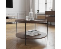 Coffee table PUFFIN round 84 cm, cool brown