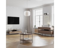 Coffee table PUFFIN round 84 cm, cool brown