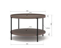 Coffee table PUFFIN round 84 cm, cool brown