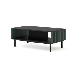 Coffee table RAVENNA F 90 by 60 cm, black matt with dark green, black frame