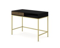 Vanity desk RAVENNA F 112 cm with a drawer, black matt with artisan oak, golden frame Vanity desk RAVENNA F 112 cm with a drawer, black matt with artisan oak, golden frame