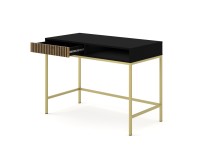 Vanity desk RAVENNA F 112 cm with a drawer, black matt with artisan oak, golden frame Vanity desk RAVENNA F 112 cm with a drawer, black matt with artisan oak, golden frame