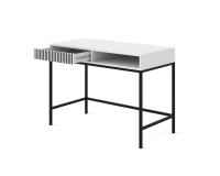 Vanity desk RAVENNA F 112 cm with a drawer, white with black, black frame Vanity desk RAVENNA F 112 cm with a drawer, white with black, black frame