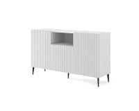 Комод RAVENNA PB 150 см, 2 двери и ниша, белый матовый, чёрные металлические ножки Комод RAVENNA PB 150 см, 2 двери и ниша, белый матовый, чёрные металлические ножки