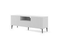 Тумба ТВ RAVENNA PB 150 см, 2 двери и ящик, белый матовый, чёрные металлические ножки