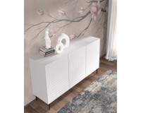 שידה RAVENNA PC 150, שלוש דלתות, לבן מט עם לבן מבריק, רגלי מתכת שחורות שידה RAVENNA PC 150, שלוש דלתות, לבן מט עם לבן מבריק, רגלי מתכת שחורות