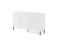 שידה RAVENNA PC 150, שלוש דלתות, לבן מט עם לבן מבריק, רגלי מתכת שחורות שידה RAVENNA PC 150, שלוש דלתות, לבן מט עם לבן מבריק, רגלי מתכת שחורות