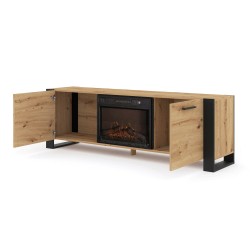TV unit NUKA with a fireplace 180 cm, artisan oak TV unit NUKA with a fireplace 180 cm, artisan oak