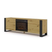 TV unit MONDI with a fireplace 180 cm, artisan oak