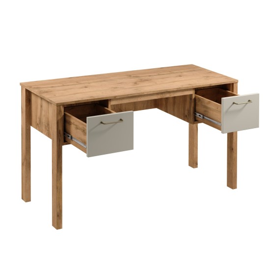 INDYGO Desk 138 cm, beige with Wotan oak