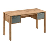 INDYGO Desk 138 cm, green with Wotan oak