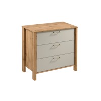 INDYGO Chest of Drawers 90 cm, beige with Wotan oak