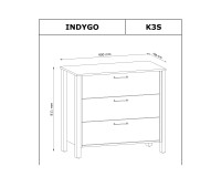 Комод INDYGO 90 см, зелёный с дубом вотан