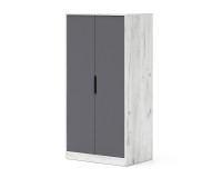 Two-door wardrobe SAMOA/FUJI 90 cm, craft white with graphite