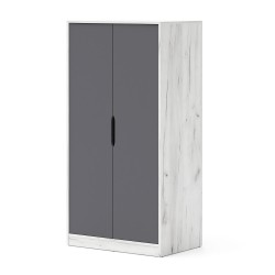 Two-door wardrobe SAMOA/FUJI 90 cm, craft white with graphite