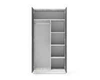Two-door wardrobe SAMOA/FUJI 90 cm, craft white with graphite