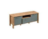 INDYGO TV Unit 138 cm, green with Wotan oak