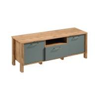 INDYGO TV Unit 138 cm, green with Wotan oak