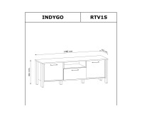 INDYGO TV Unit 138 cm, green with Wotan oak