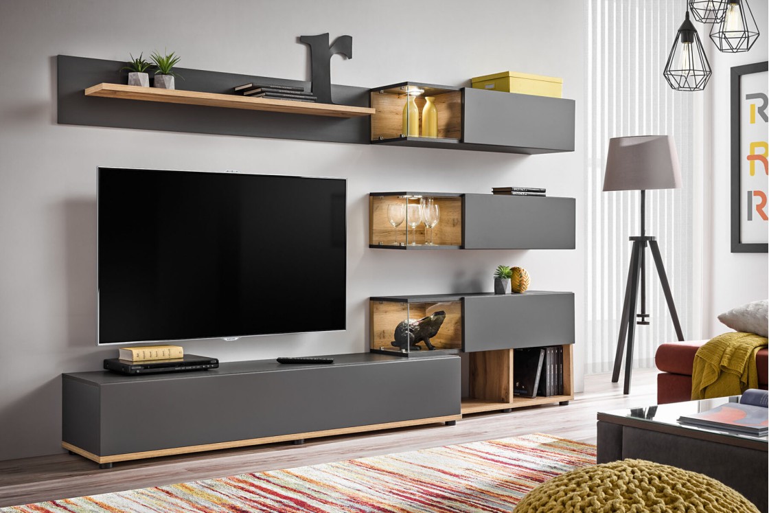 Modern wall unit for the living room