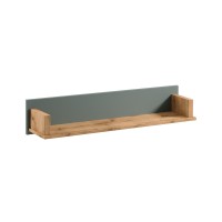 INDYGO Wall Shelf 110 cm, green with Wotan oak
