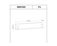 מדף קיר INDYGO 110, ירוק עם אלון ווטן