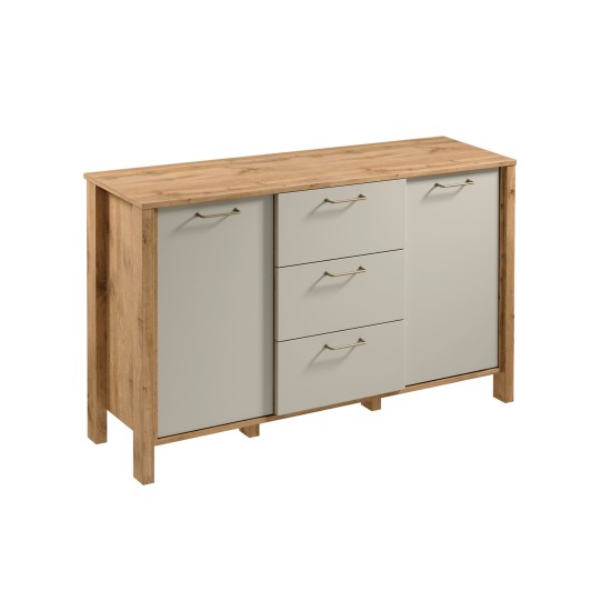 Комод INDYGO 138 см, бежевый с дубом вотан