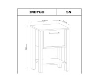 שידת לילה INDYGO 41, בז עם אלון ווטן
