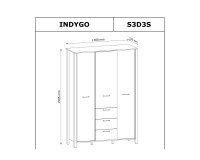 ארון INDYGO 138, ירוק עם אלון ווטן