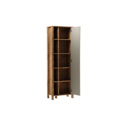 INDYGO Tall Cabinet 66 cm, beige with Wotan oak