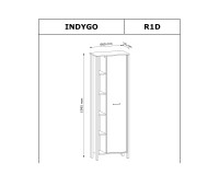 Шкаф-пенал INDYGO 66 см, бежевый с дубом вотан Шкаф-пенал INDYGO 66 см, бежевый с дубом вотан
