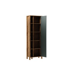 INDYGO Tall Cabinet 66 cm, green with Wotan oak
