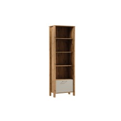 INDYGO Shelving Unit 66 cm, beige with Wotan oak