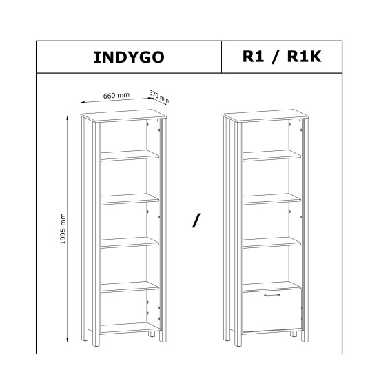 כוננית INDYGO 66, ירוק עם אלון ווטן