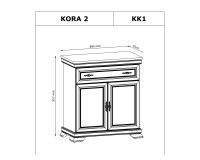 Комод KORA 88 см, сосна Andersen Комод KORA 88 см, сосна Andersen