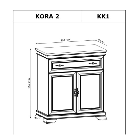 Комод KORA 88 см, сосна Andersen Комод KORA 88 см, сосна Andersen