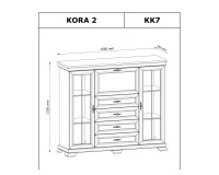 Витрина KORA 158 см, сосна Andersen