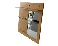 SRG4 Wall Coat Rack with Mirror, Five Hooks