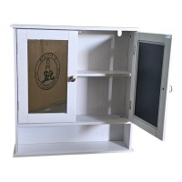 SRG11 White Mirror Cabinet, Two Doors