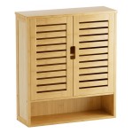 SR222 Louvred Bamboo Cabinet with Open Base