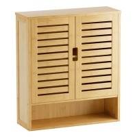 SR222 Louvred Bamboo Cabinet with Open Base