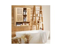 SR222 Louvred Bamboo Cabinet with Open Base image