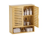 SR222 Louvred Bamboo Cabinet with Open Base image